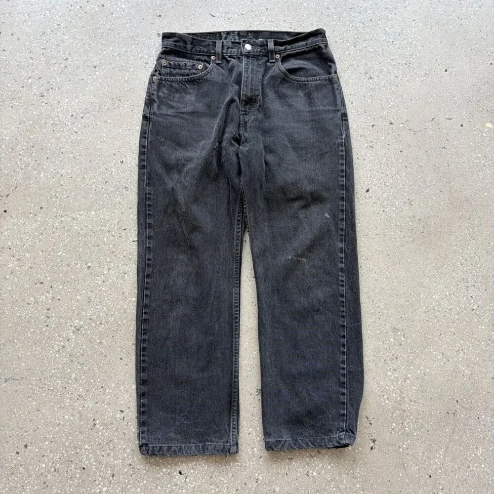 Vintage 90s Levi's 505 Black Regular Fit Jeans 30x26